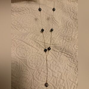 Tahitian pearl gold fill lariat necklace app. 15 in. long…app.5-6mm pearls
